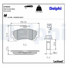 DELPHI fékbetétkészlet, tárcsafék LP3533 autóalkatrész