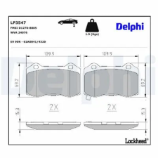 DELPHI fékbetétkészlet, tárcsafék LP3547 autóalkatrész