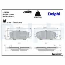 DELPHI fékbetétkészlet, tárcsafék LP3582 fékbetét