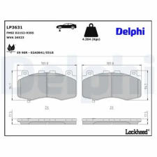 DELPHI fékbetétkészlet, tárcsafék LP3631 autóalkatrész