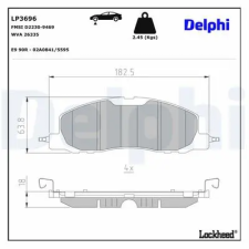 DELPHI fékbetétkészlet, tárcsafék LP3696 autóalkatrész