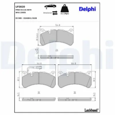 DELPHI fékbetétkészlet, tárcsafék LP3820 autóalkatrész