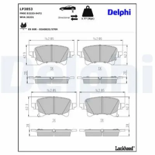 DELPHI fékbetétkészlet, tárcsafék LP3853 autóalkatrész