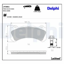 DELPHI fékbetétkészlet, tárcsafék LP3861 autóalkatrész