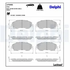 DELPHI fékbetétkészlet, tárcsafék LP3905 fékbetét