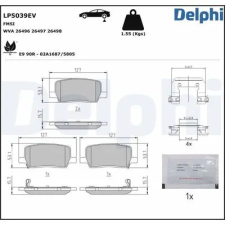 DELPHI fékbetétkészlet, tárcsafék LP5039EV fékbetét
