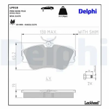 DELPHI fékbetétkészlet, tárcsafék LP918 autóalkatrész