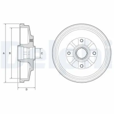 DELPHI fékdob BF577 autóalkatrész