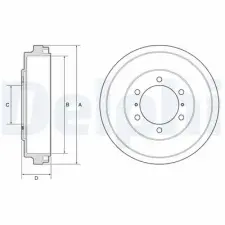 DELPHI fékdob BF631 autóalkatrész