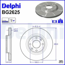 DELPHI féktárcsa BG2625 autóalkatrész