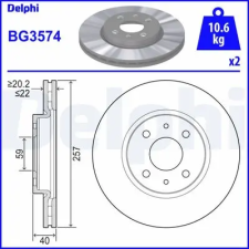 DELPHI féktárcsa BG3574 autóalkatrész
