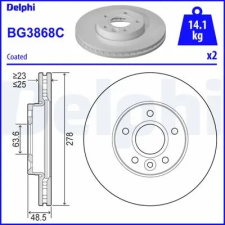DELPHI féktárcsa BG3868C autóalkatrész