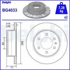 DELPHI féktárcsa BG4033 autóalkatrész