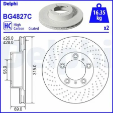 DELPHI féktárcsa BG4827C autóalkatrész