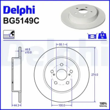 DELPHI féktárcsa BG5149C autóalkatrész