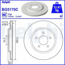 DELPHI féktárcsa BG5170C autóalkatrész