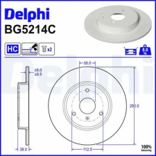 DELPHI féktárcsa BG5214C autóalkatrész
