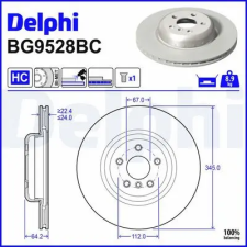 DELPHI féktárcsa BG9528BC autóalkatrész