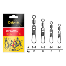 Delphin Japan snap forgókapocs / 10db - #6+1/6kg horgászkiegészítő