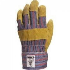 Delta Kesztyű hasíték marhabőr vászon kézhát yellow/blue 10 védőkesztyű