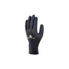  DELTA PLUS VE630 kötött poliészter védőkesztyű latex mártott tenyér szürke-fekete -08