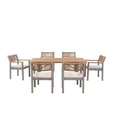  Delusso Derman 7 részes kültéri ebédlő szett Beige kerti bútor