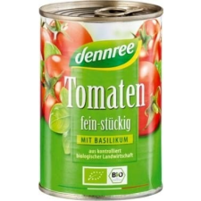 Dennree bio bazsalikomos paradicsomkocka 400g biokészítmény