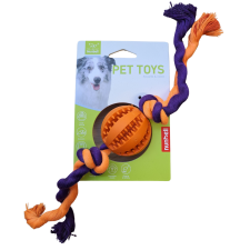  Denta Fun menta ízesítésű fogtisztító gumilabda kötéllel, 5 cm, narancssárga játék kutyáknak