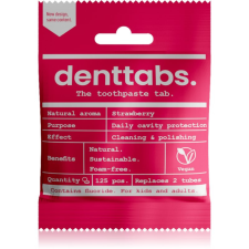 Denttabs Brush Teeth Tablets Kids with Fluoride fluoridos fogkrém tablettákban gyermekeknek Strawberry 125 db fogkrém
