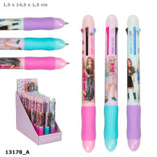 Depesche TOPModel Radírozható 4 Színű Zseléstoll, Kék toll, lila gumival toll