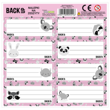 DERFORM BackUp 8 db-os füzetcímke - Animals - kétféle információs címke