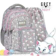 DERFORM BackUp cicás iskolatáska, hátizsák SZETT - Grey iskolatáska