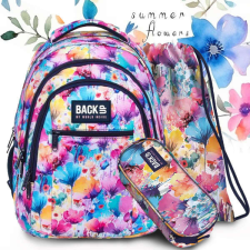DERFORM BackUp virágos iskolatáska hátizsák SZETT - Summer Flowers iskolatáska