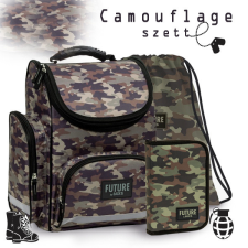 DERFORM Future by BackUp Terepmintás iskolatáska SZETT – Camouflage iskolatáska