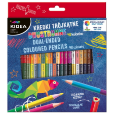 DERFORM Kidea kétoldalú háromszög színes ceruza készlet - 48 db-os színes ceruza