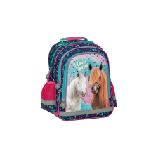 DERFORM Lovas iskolatáska, hátizsák - I love horses - Trikolor (PL15BKO23) iskolatáska
