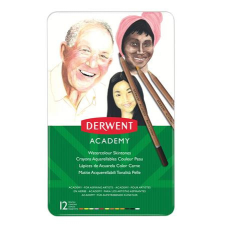 Derwent Akvarell ceruza készlet, DERWENT "Academy", 12 különböző szín színes ceruza