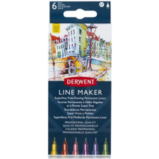 Derwent Line Marker Tűfilc készlet 0.3 mm 6 különböző szín filctoll, marker