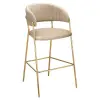  Design bárszék, bézs Velvet szövet/gold króm arany, DASMIN NEW TYP 2