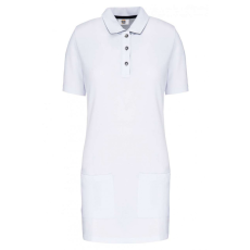 Designed To Work Női galléros póló Designed To Work WK209 Ladies’ Short-Sleeved Longline polo Shirt -S, White/Navy