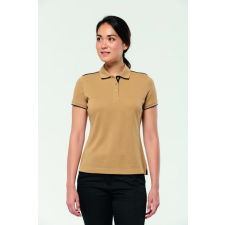 Designed To Work Női galléros póló Designed To Work WK271 Ladies&#039; Short-Sleeved Contrasting Daytoday polo Shirt -3XL, Black/Silver női póló