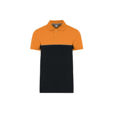 Designed To Work WK210 kétszinű, környezetbarát rövid ujjú galléros póló Designed To Work, Black/Orange-L