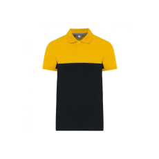 Designed To Work WK210 kétszinű, környezetbarát rövid ujjú galléros póló Designed To Work, Black/Yellow-S
