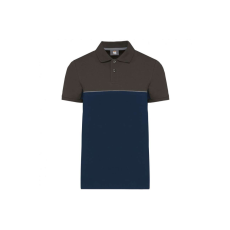 Designed To Work WK210 kétszinű, környezetbarát rövid ujjú galléros póló Designed To Work, Navy/Dark Grey-L