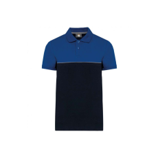Designed To Work WK210 kétszinű, környezetbarát rövid ujjú galléros póló Designed To Work, Navy/Royal Blue-5XL
