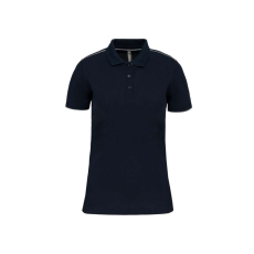 Designed To Work WK271 rövid ujjú Női galléros póló, kontrasztos diszítésekkel Designed To Work, Navy/Silver-XS