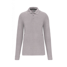 Designed To Work WK276 hosszú ujjú galléros férfi piké póló Designed To Work, Oxford Grey-S