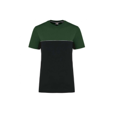 Designed To Work WK304 kétszinű strapabíró unisex kereknyakú rövid ujjú póló Designed To Work, Black/Forest Green-3XL