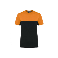 Designed To Work WK304 kétszinű strapabíró unisex kereknyakú rövid ujjú póló Designed To Work, Black/Orange-XS