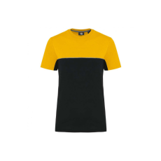Designed To Work WK304 kétszinű strapabíró unisex kereknyakú rövid ujjú póló Designed To Work, Black/Yellow-M